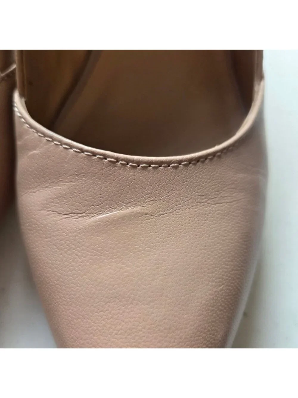 Franco Sarto Frankie Pointed Toe Leather Wedge Heels Nude Size 9M